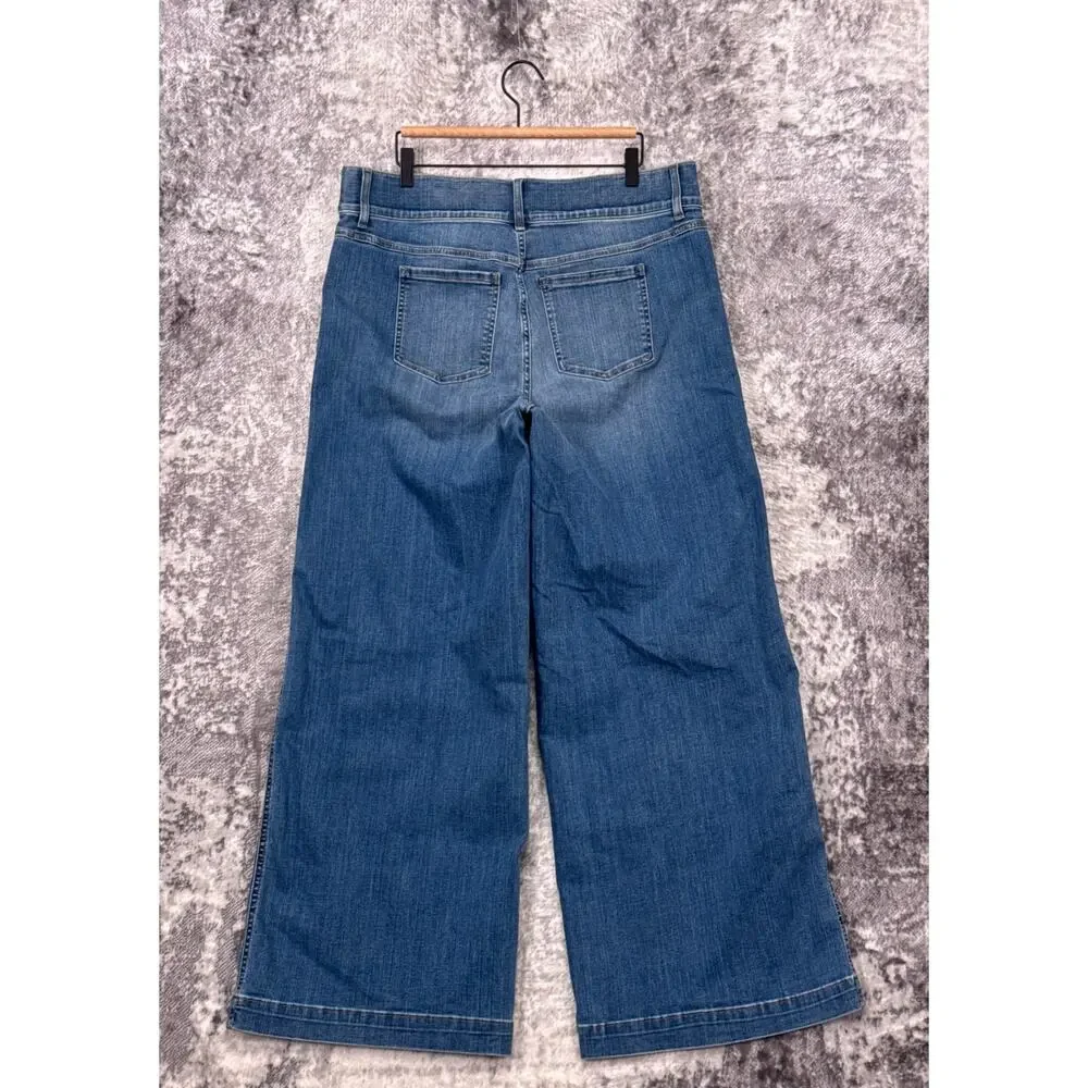 Spanx Jeans 2X Womens Seamed Front Wide Leg Stretch Denim